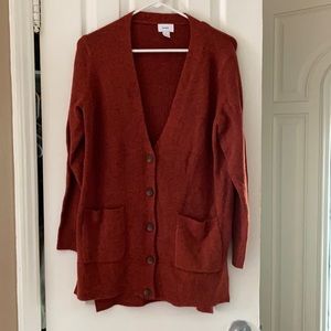 Rust Button Up Cardigan